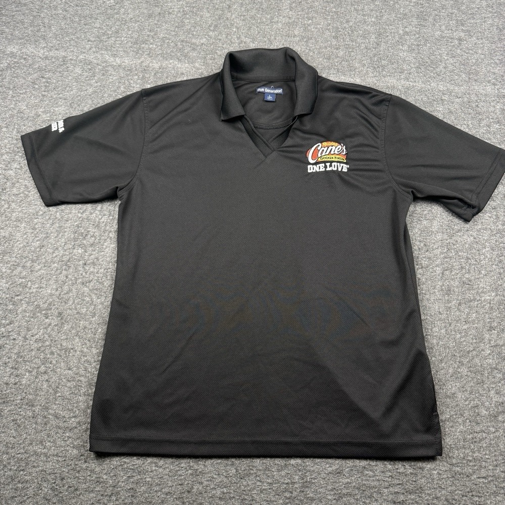 Raising Canes Polo Shirt Womens Large Black Fry Cook Cashier Employee Uniform